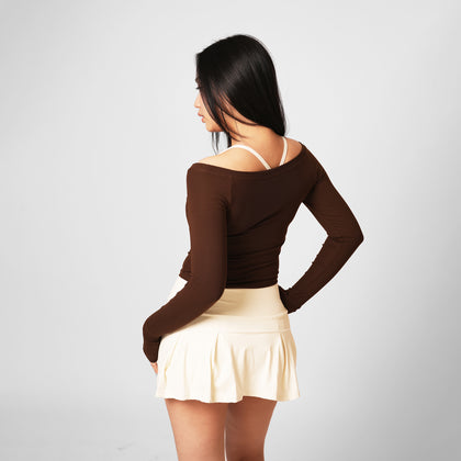Contour Off Shoulder Long Sleeve Top - Soul