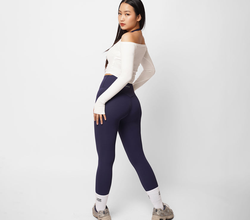 Contour Off Shoulder Long Sleeve Top - White