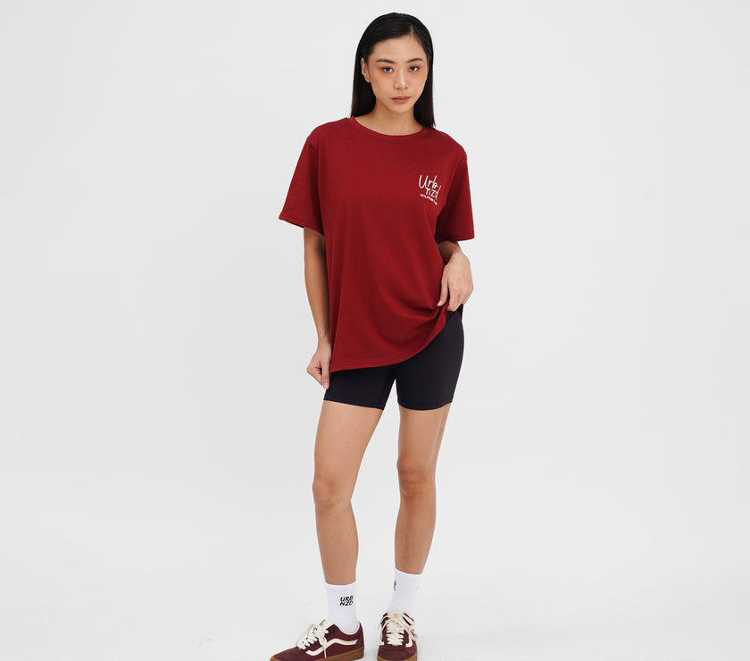 Classic Oversized Tee (Unisex) - Maroon - Urbanized Co. S