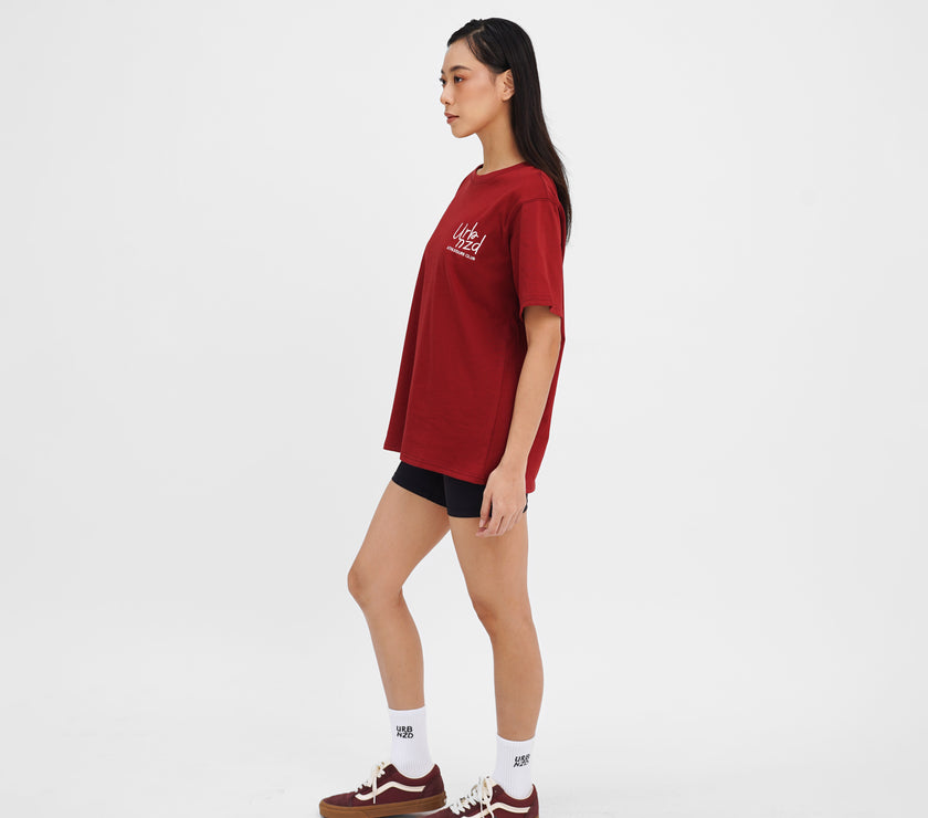 Classic Oversized Tee (Unisex) - Maroon - Urbanized Co. S