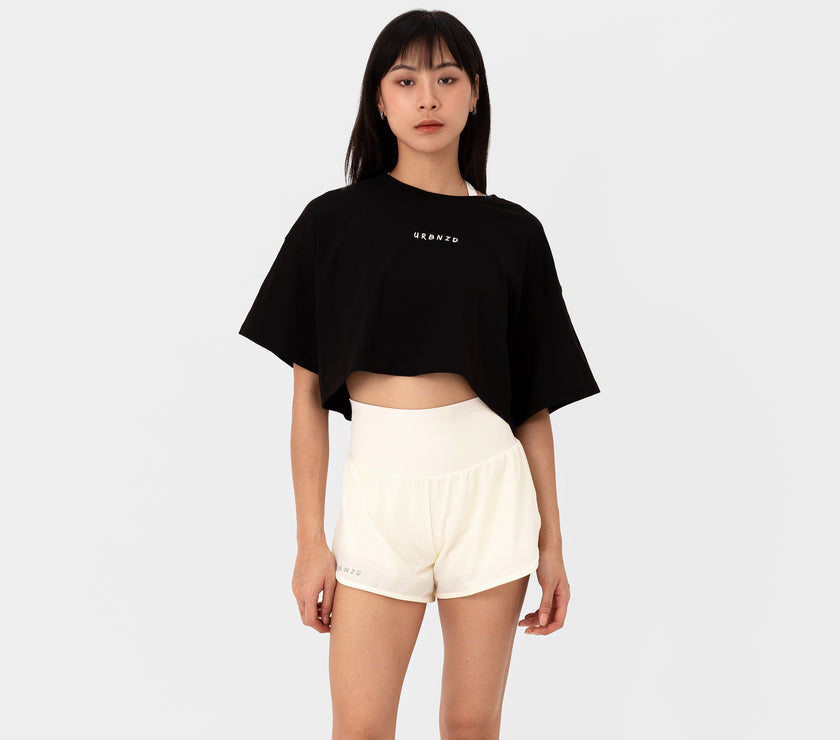 Athletics Slouchy Crop Top - Black