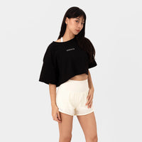 Athletics Slouchy Crop Top - Black