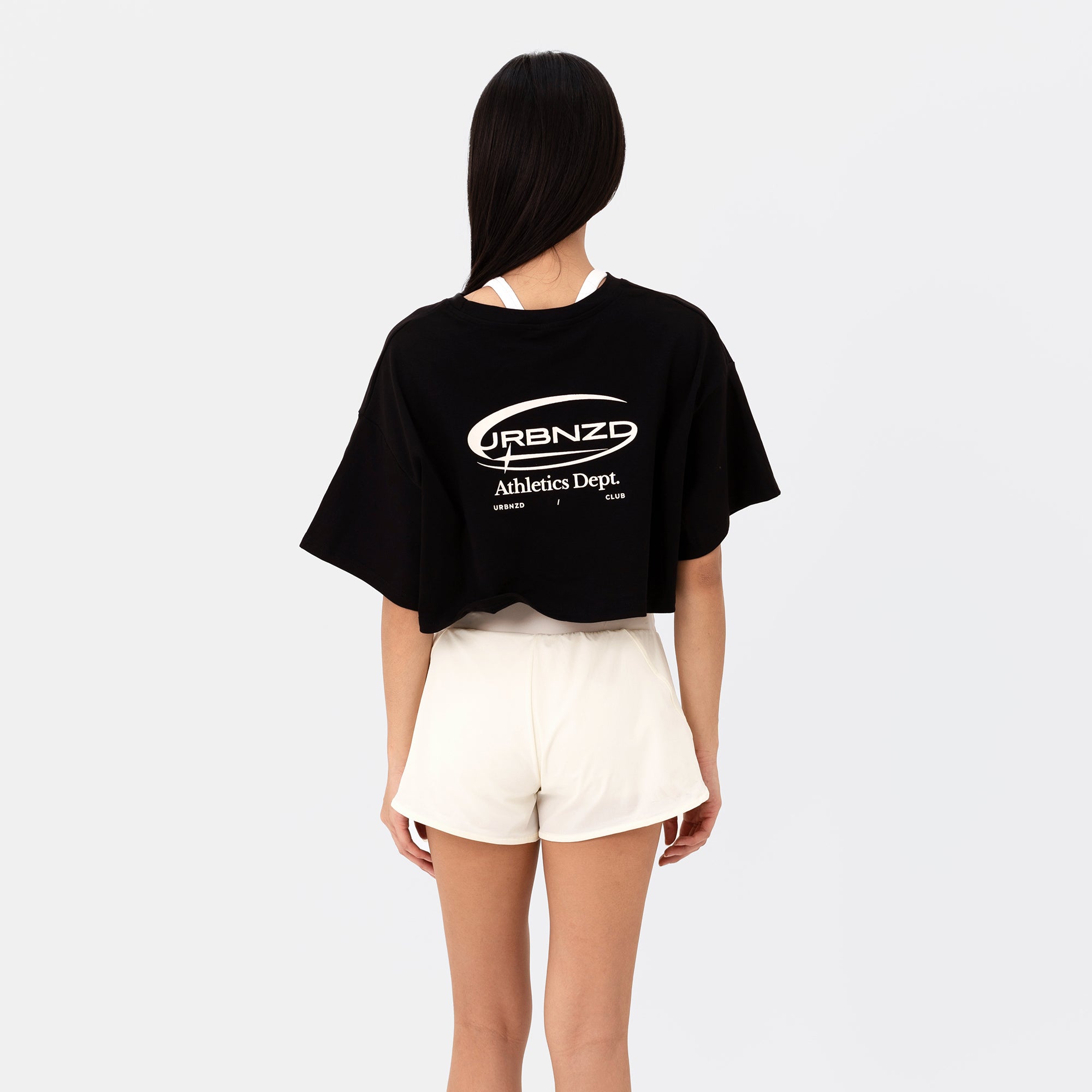 Athletics Slouchy Crop Top - Black