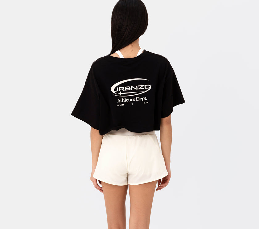 Athletics Slouchy Crop Top - Black