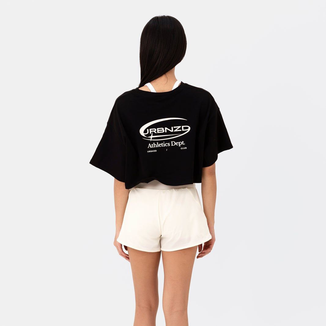 Athletics Slouchy Crop Top - Black