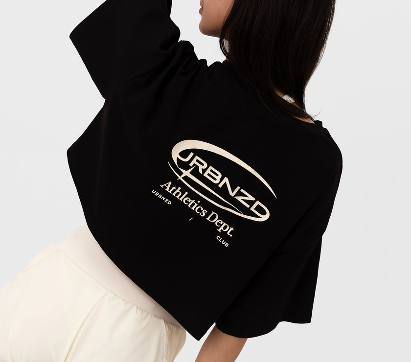 Athletics Slouchy Crop Top - Black