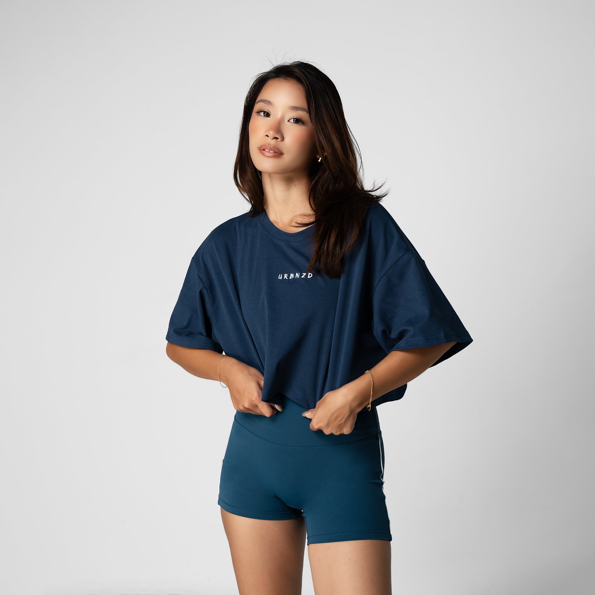 Athletics Slouchy Crop Top - Cobalt