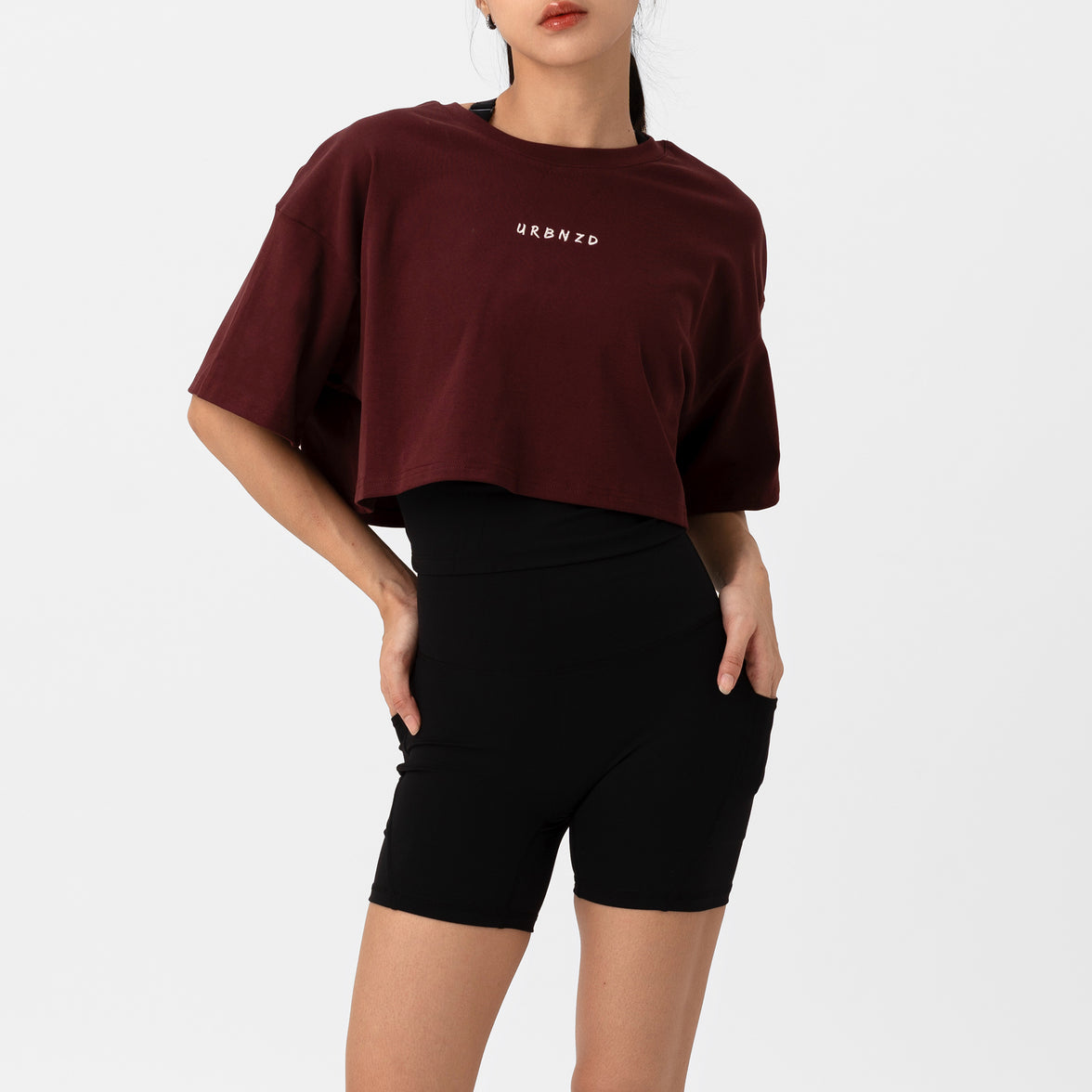 Athletics Slouchy Crop Top - Rouge