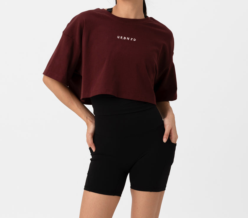 Athletics Slouchy Crop Top - Rouge