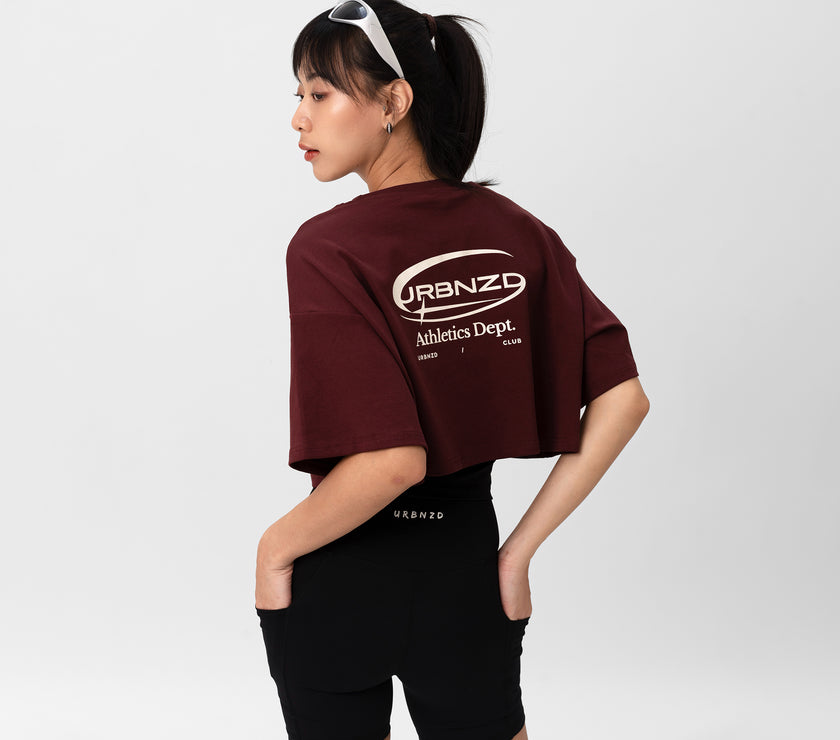 Athletics Slouchy Crop Top - Rouge