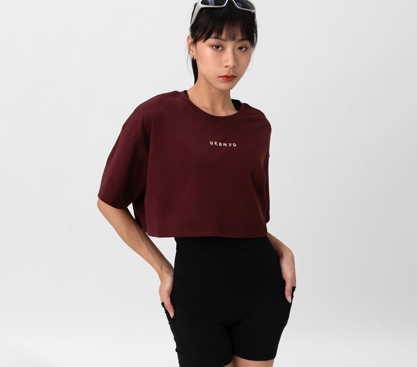 Athletics Slouchy Crop Top - Rouge