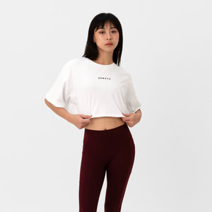 Athletics Slouchy Crop Top - White
