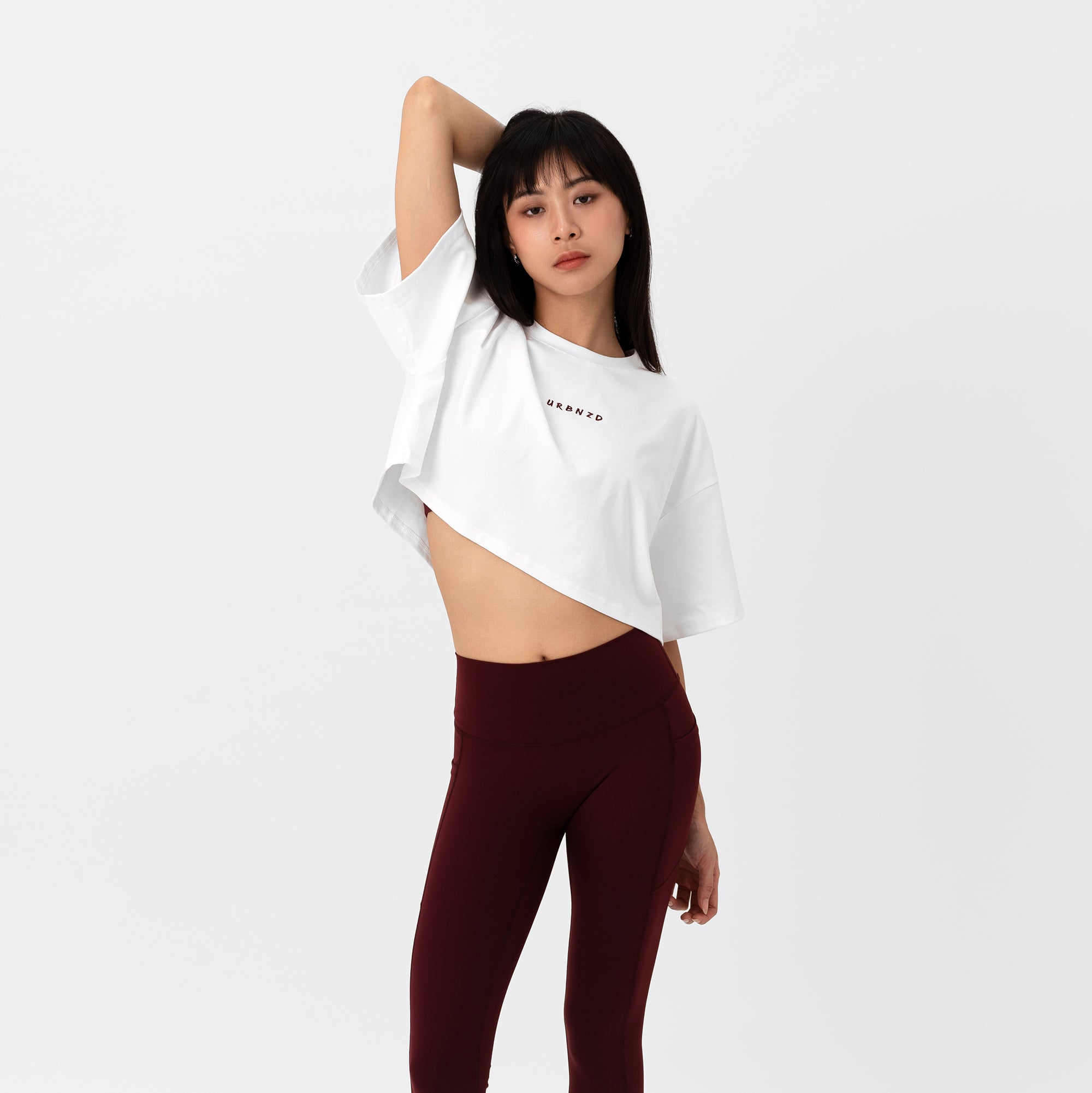 Athletics Slouchy Crop Top - White