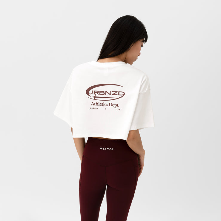 Athletics Slouchy Crop Top - White