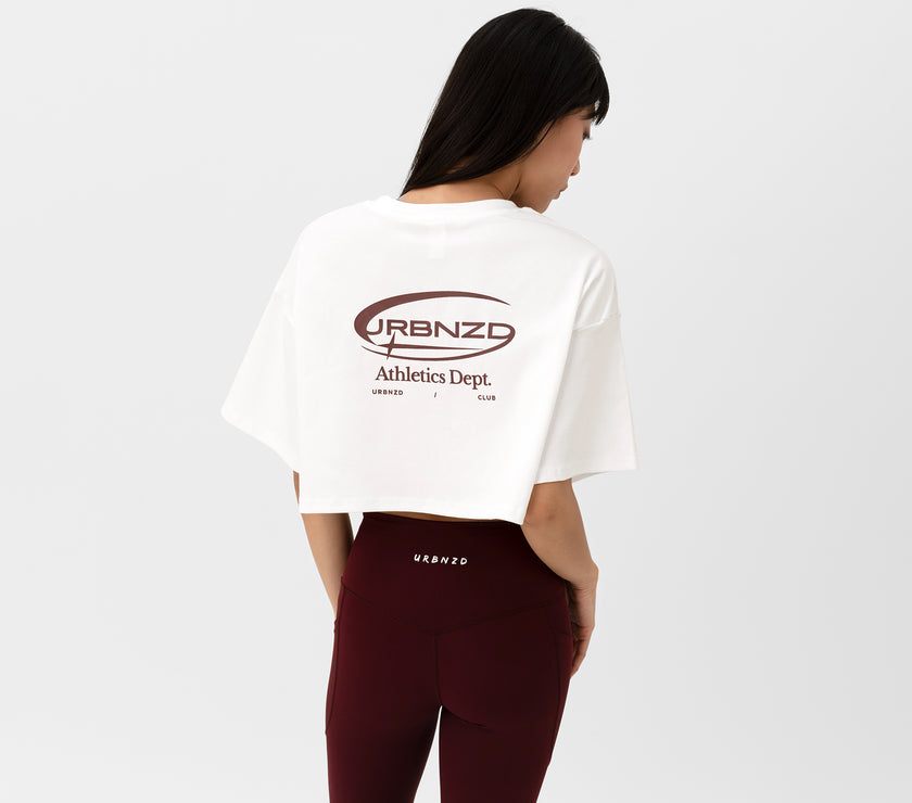 Athletics Slouchy Crop Top - White