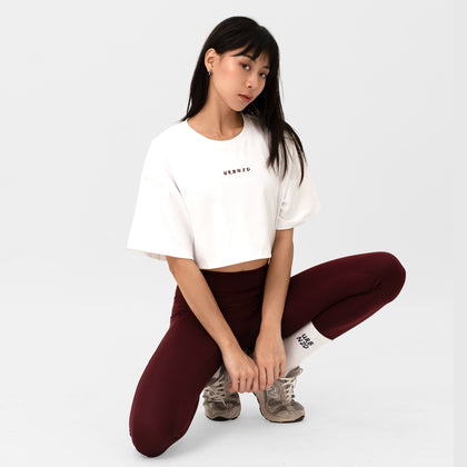 Athletics Slouchy Crop Top - White