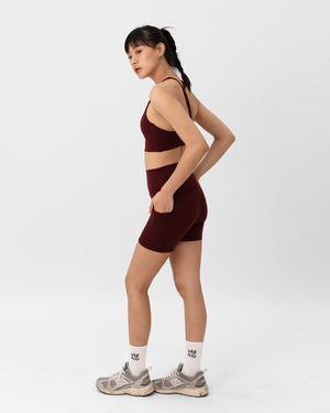 Adapt Highrise Biker Shorts (5") - Rouge