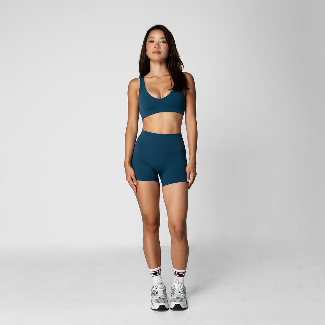 Booty Stripe Shorts (4") - Cobalt
