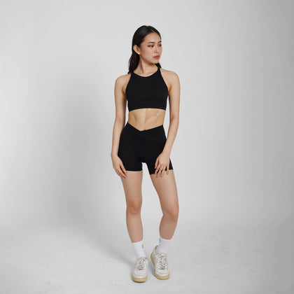 Crossover Booty Shorts (4") - Black - Urbanized Co. S