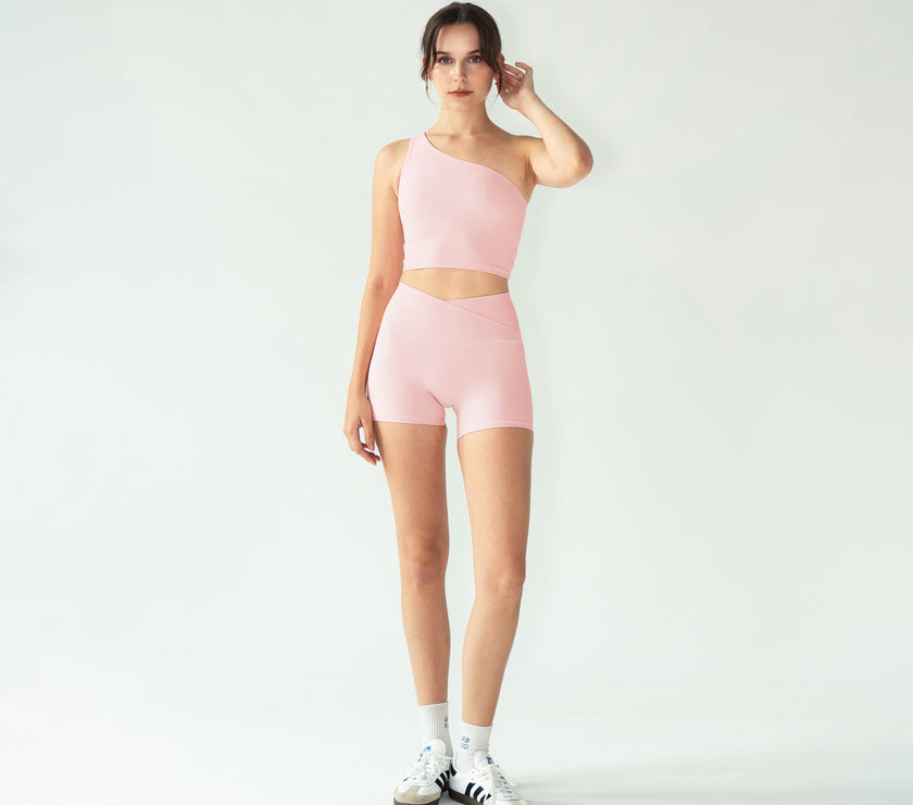 Crossover Booty Shorts (4") - Blush - Urbanized Co. S