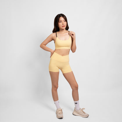 Crossover Booty Shorts (4") - Butter