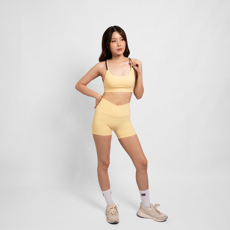 Crossover Booty Shorts (4") - Butter