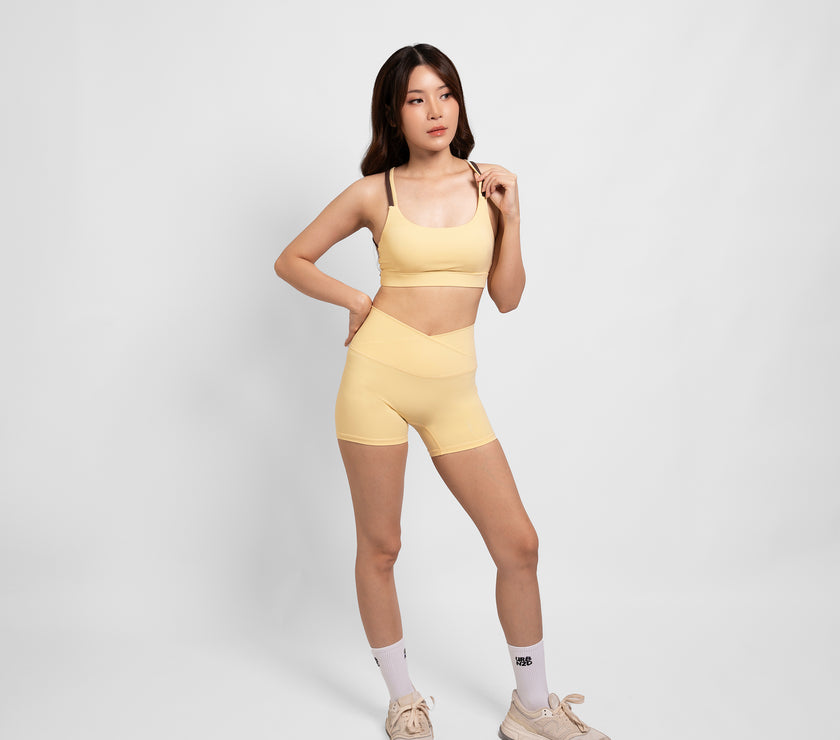 Crossover Booty Shorts (4") - Butter