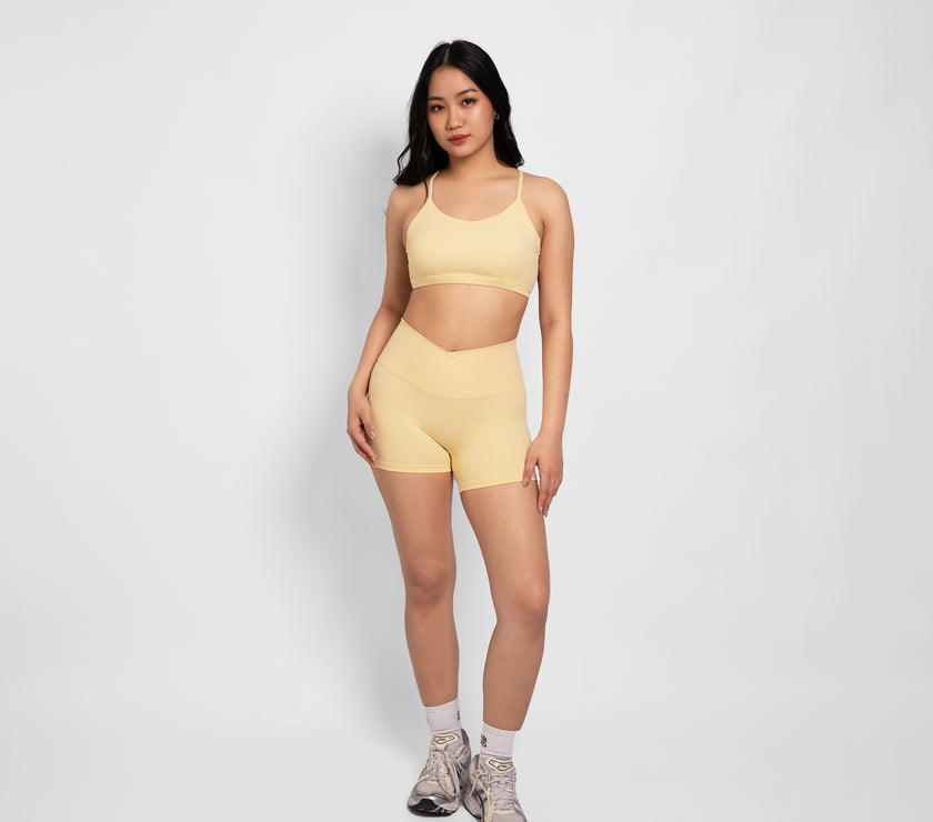 Crossover Booty Shorts (4") - Butter