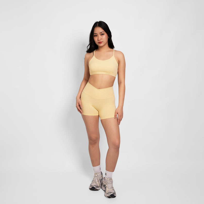 Crossover Booty Shorts (4") - Butter