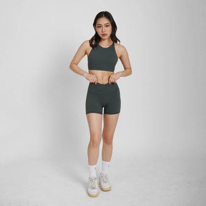 Crossover Booty Shorts (4") - Pine - Urbanized Co. S