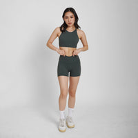 Crossover Booty Shorts (4") - Pine - Urbanized Co. S