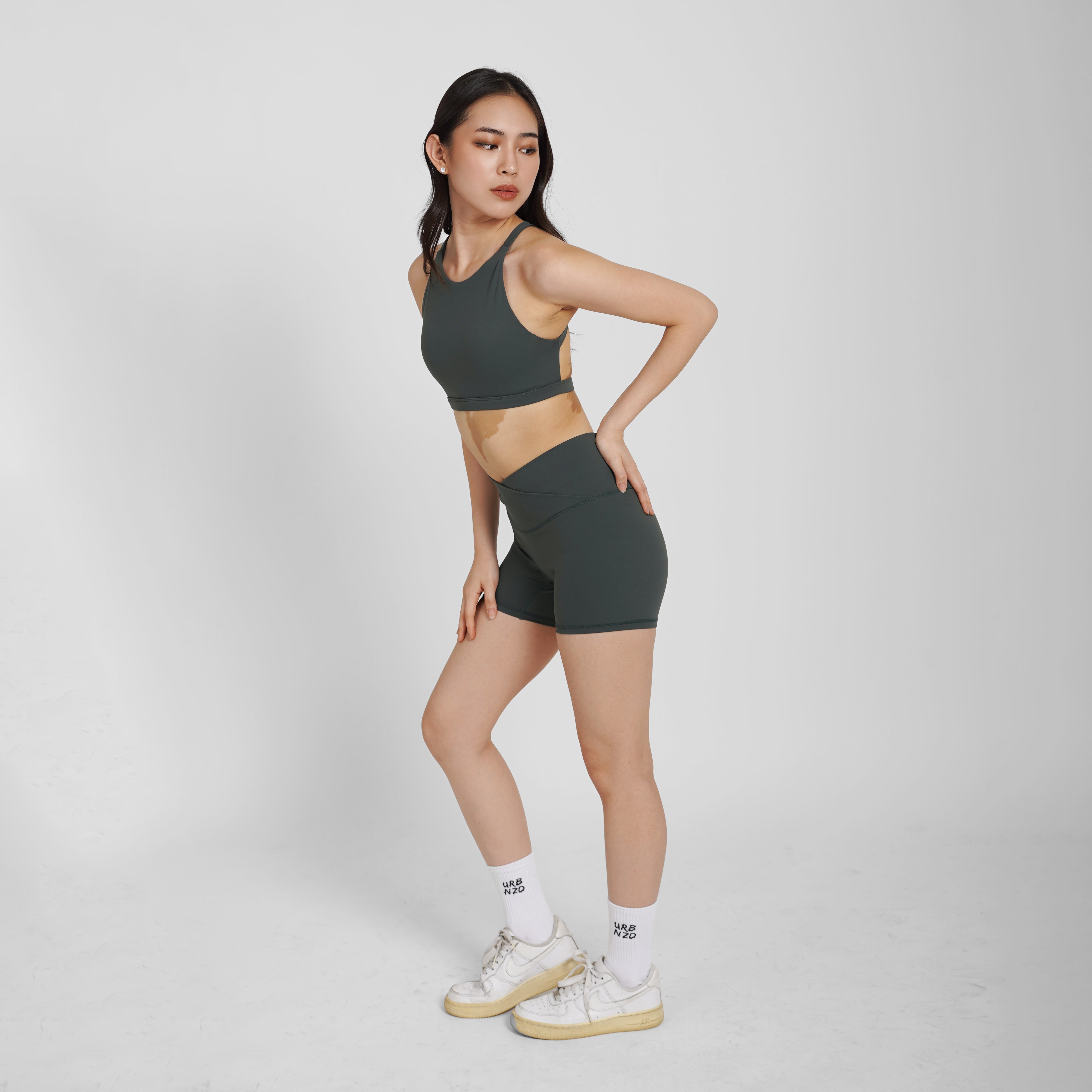 Crossover Booty Shorts (4") - Pine - Urbanized Co. S