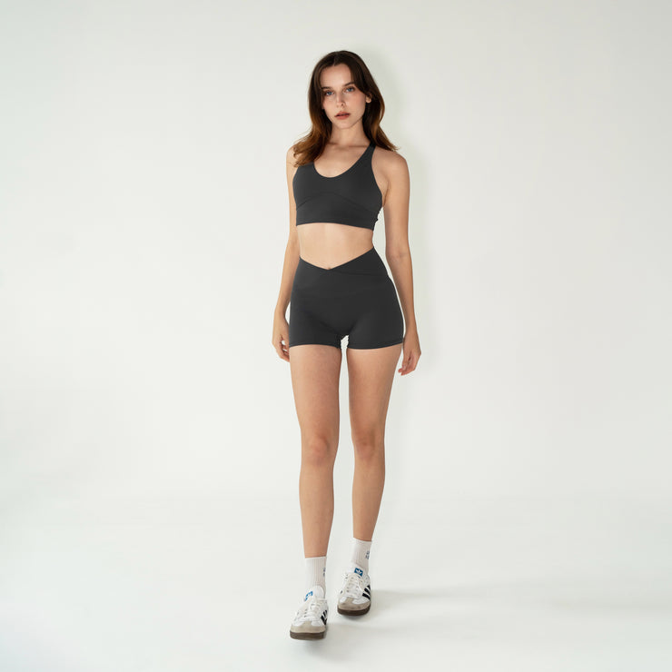 Crossover Booty Shorts (4") - Grit - Urbanized Co. S