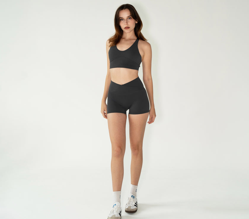 Crossover Booty Shorts (4") - Grit - Urbanized Co. S
