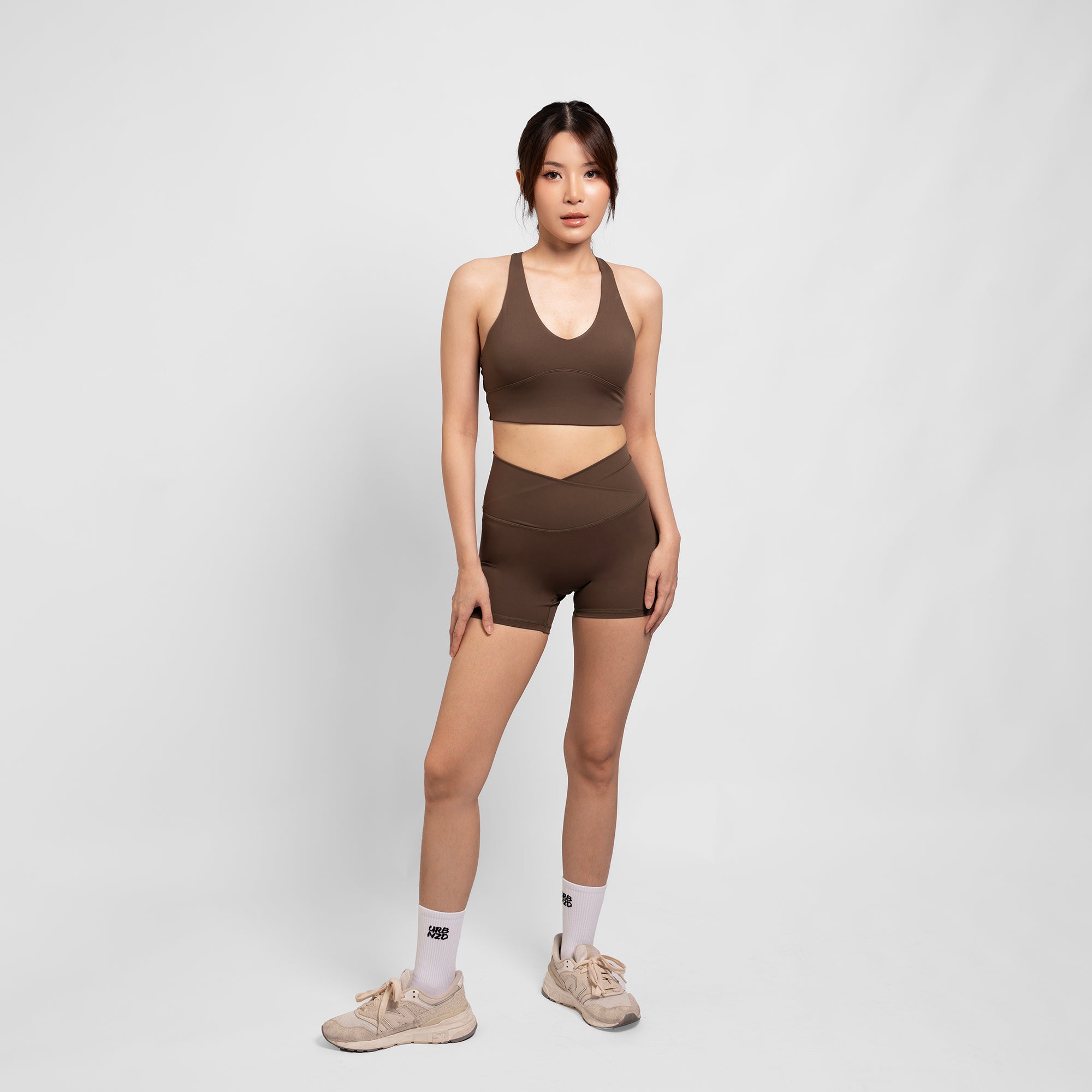 Crossover Booty Shorts (4") - Olive