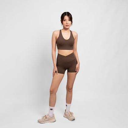 Crossover Booty Shorts (4") - Olive