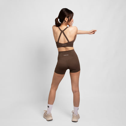 Crossover Booty Shorts (4") - Olive