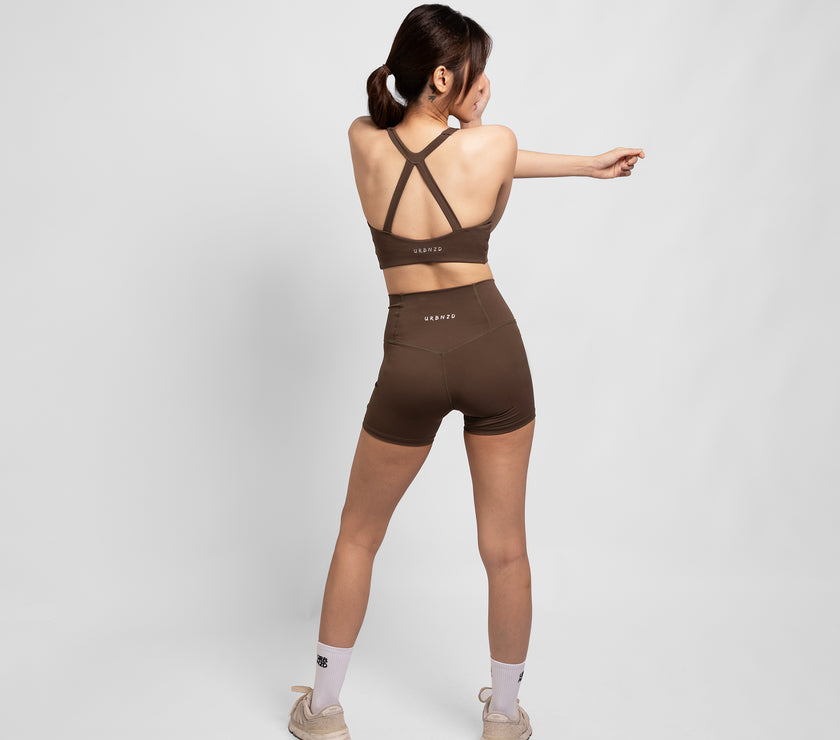 Crossover Booty Shorts (4") - Olive