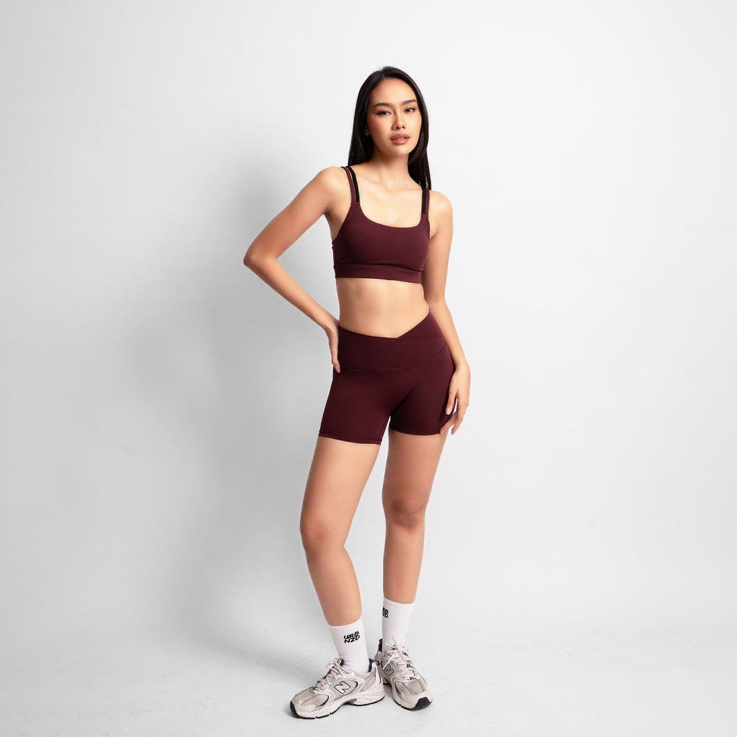 Crossover Booty Shorts (4") - Rouge