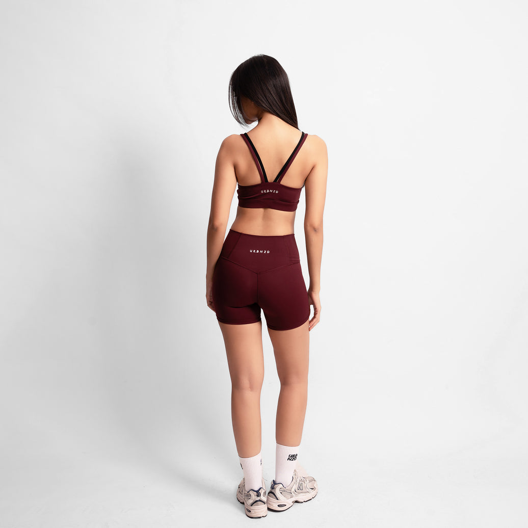 Crossover Booty Shorts (4") - Rouge