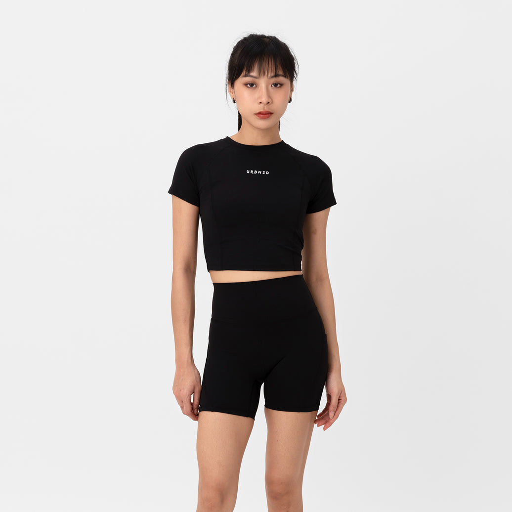 Varsity Sculpt Bra Top - Black