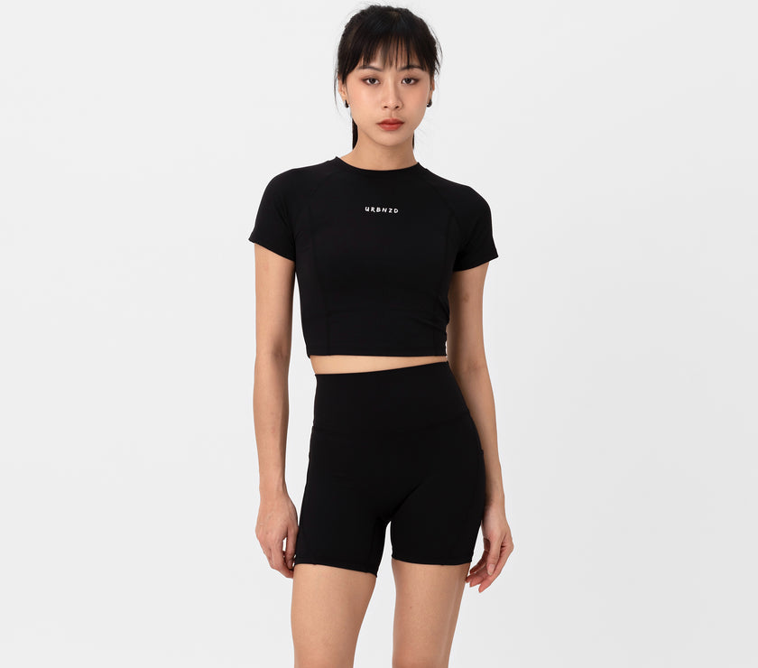 Varsity Sculpt Bra Top - Black