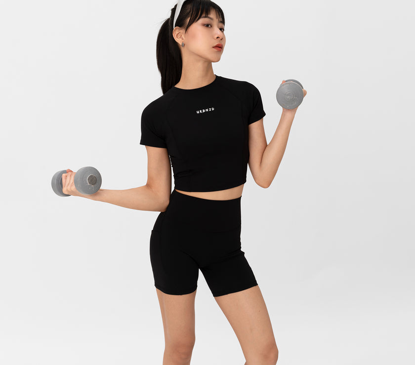 Varsity Sculpt Bra Top - Black
