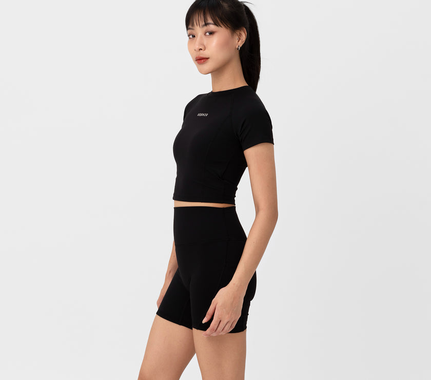 Varsity Sculpt Bra Top - Black
