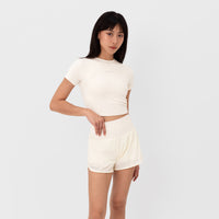 Varsity Sculpt Bra Top - Milk