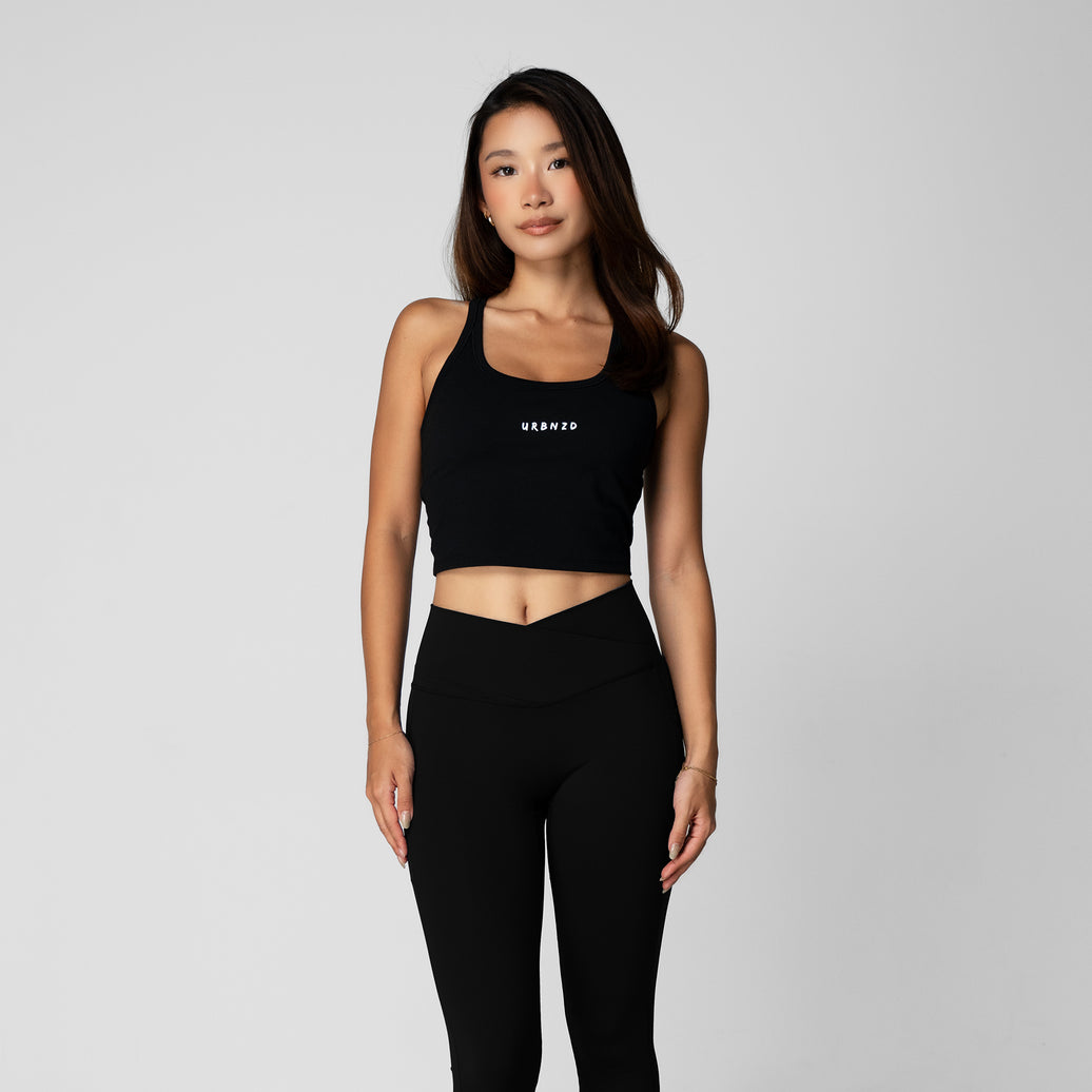 Off Duty Racer Bra Tank - Black