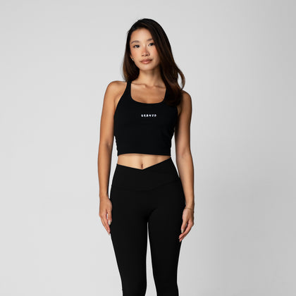 Off Duty Racer Bra Tank - Black