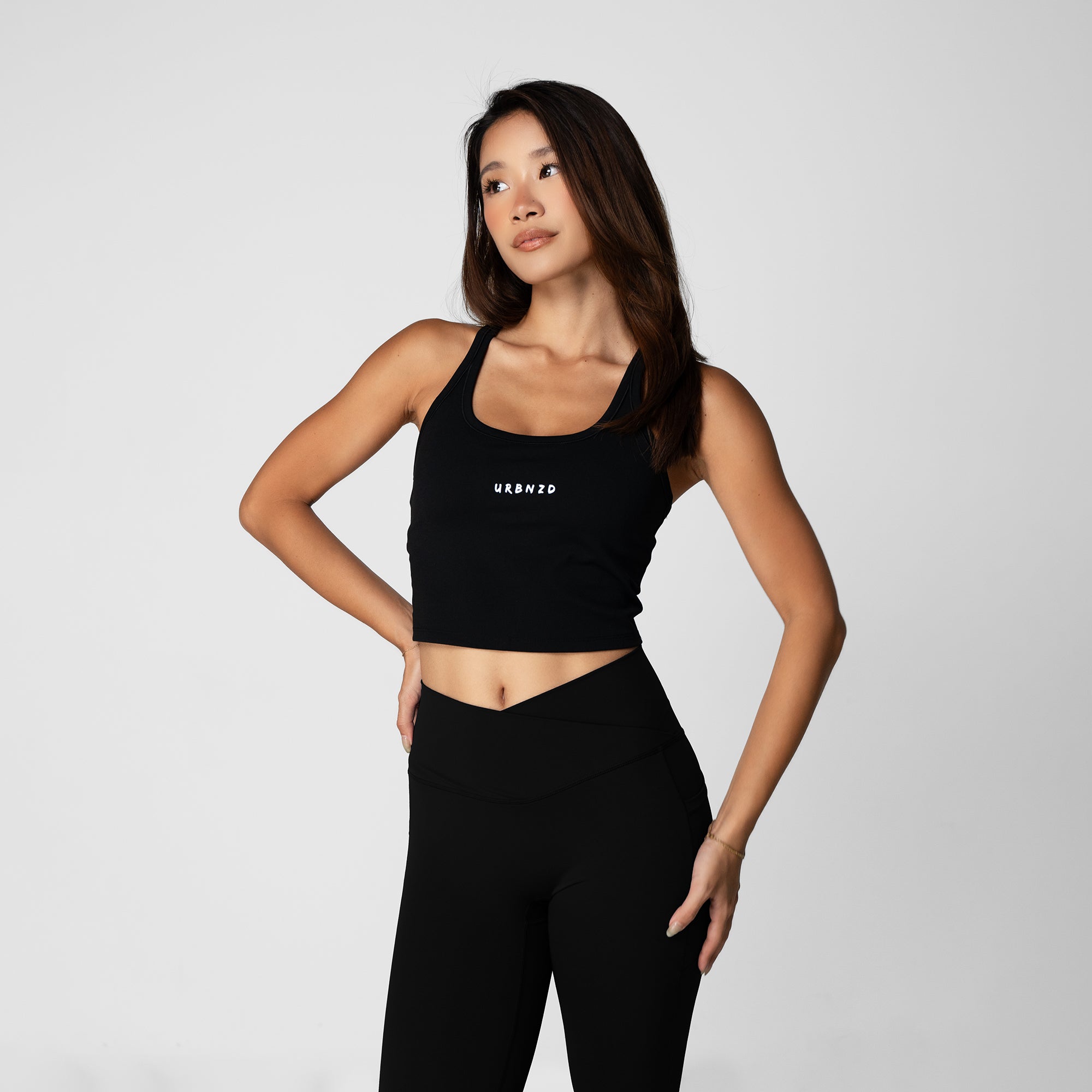 Crossover Pocket Leggings - Black