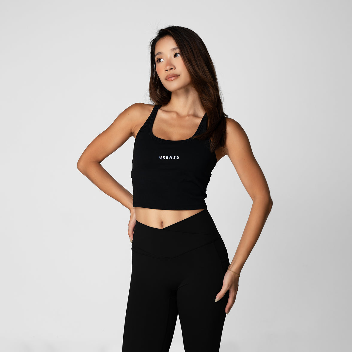 Crossover Pocket Leggings - Black