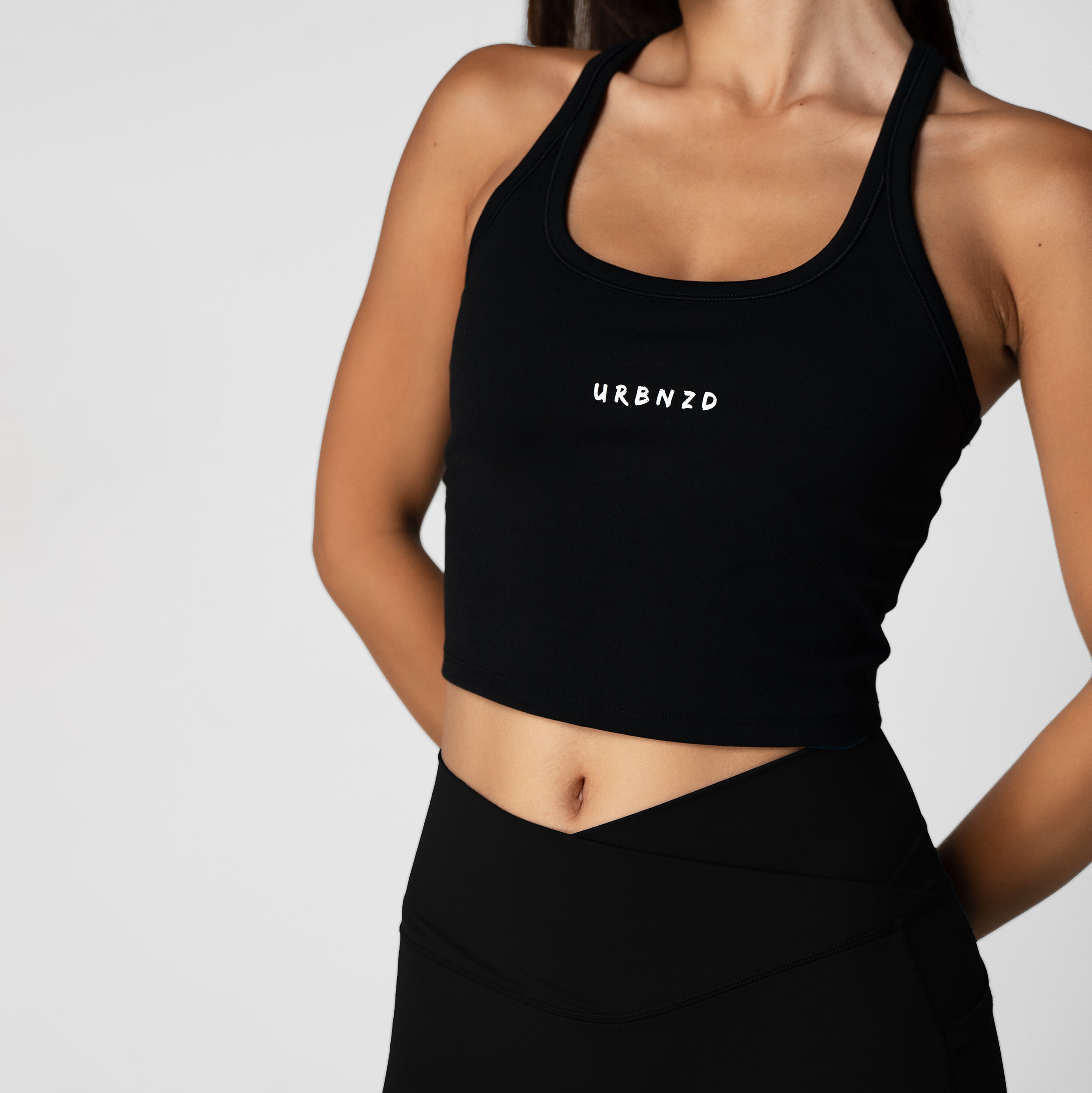 Off Duty Racer Bra Tank - Black